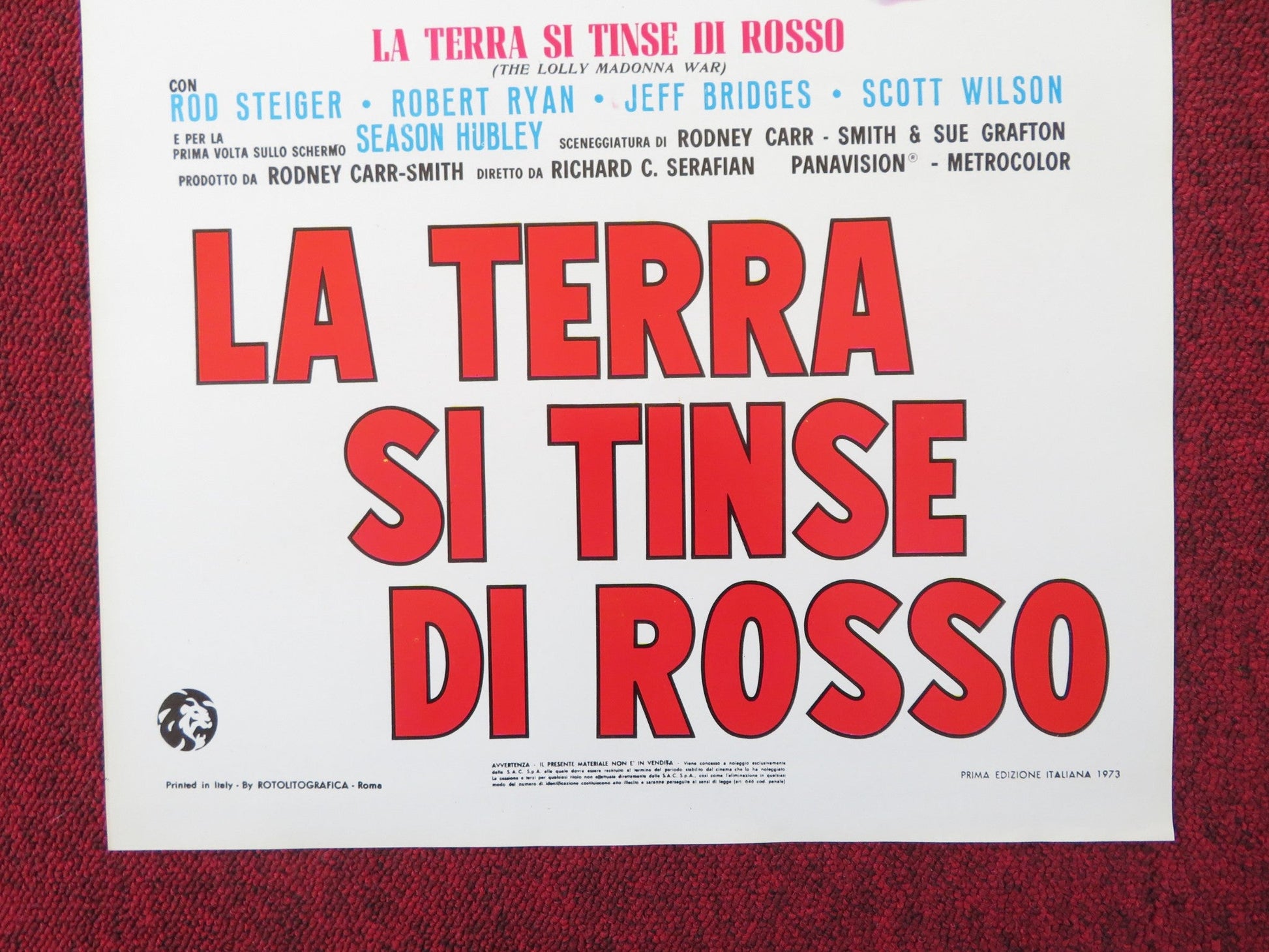 LOLLY - MADONNA XXX ITALIAN LOCANDINA POSTER ROD STEIGER JEFF BRIDGES 1973 Rendezvous Cinema Movie posters