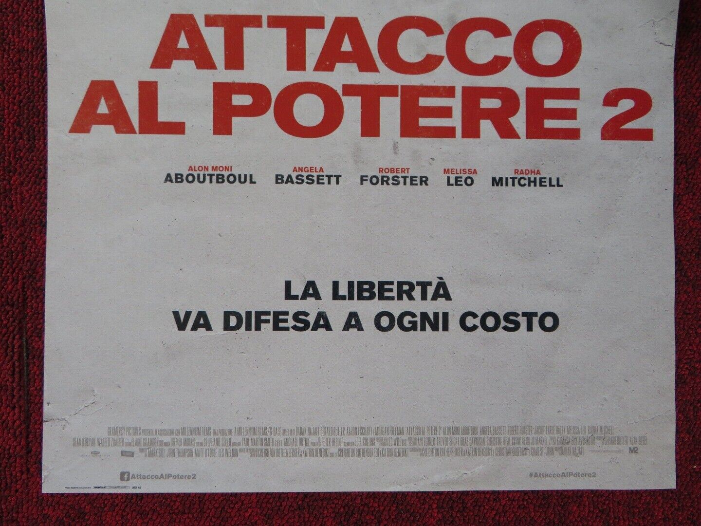 LONDON HAS FALLEN ITALIAN LOCANDINA (26.5"x12.5") POSTER MORGAN FREEMAN 2016 - Rendezvous Cinema