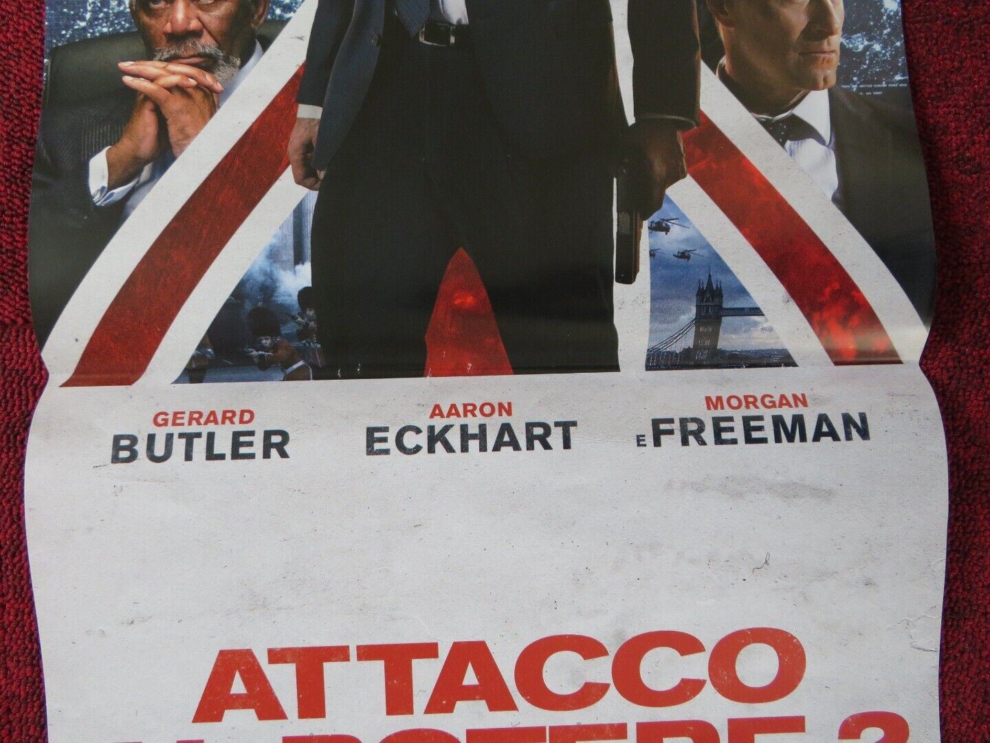LONDON HAS FALLEN ITALIAN LOCANDINA (26.5"x12.5") POSTER MORGAN FREEMAN 2016 - Rendezvous Cinema