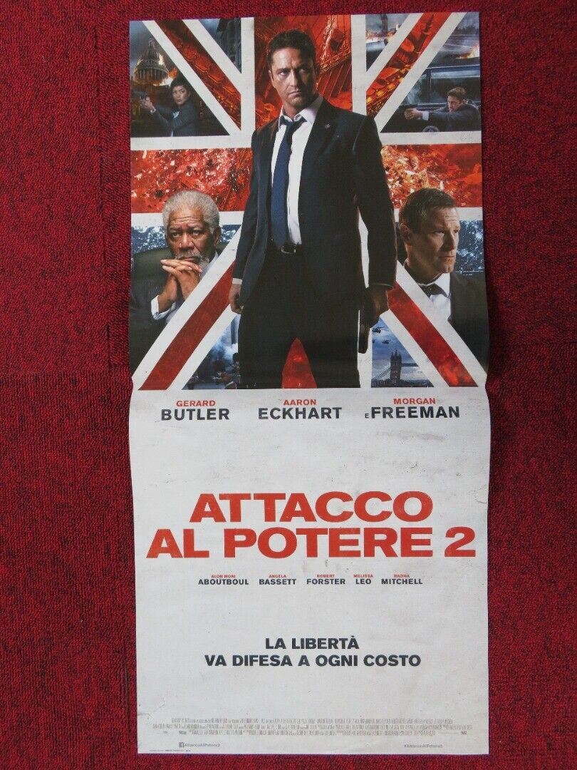 LONDON HAS FALLEN ITALIAN LOCANDINA (26.5"x12.5") POSTER MORGAN FREEMAN 2016 - Rendezvous Cinema