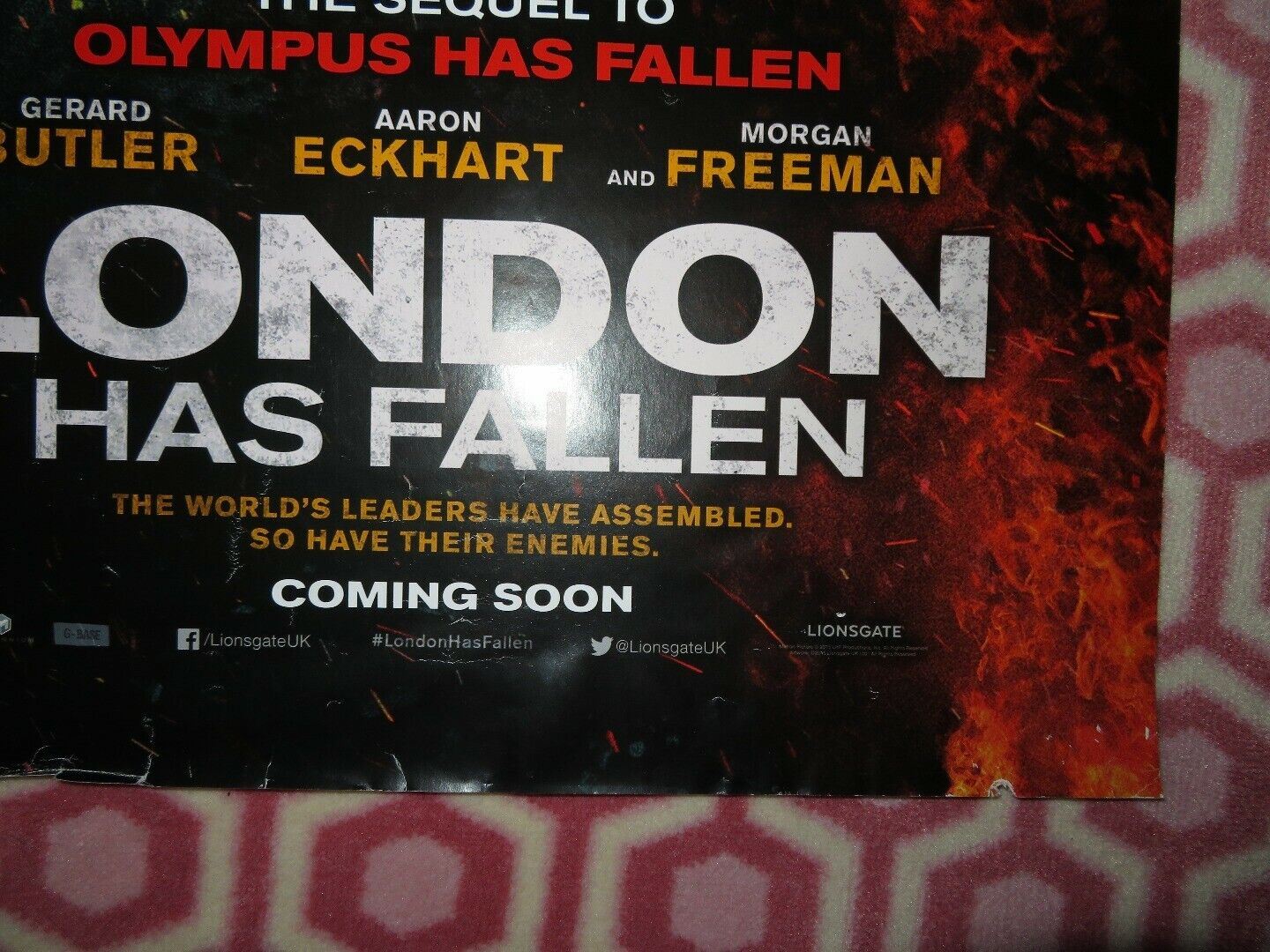 LONDON HAS FALLEN UK ONE SHEET (27"x 41") ROLLED POSTER MORGAN FREEMAN 2016 Rendezvous Cinema Movie posters