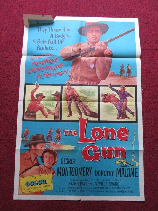 LONE GUN FOLDED US ONE SHEET POSTER GEORGE MONTGOMERY DOROTHY MALONE 1954 Movie posters