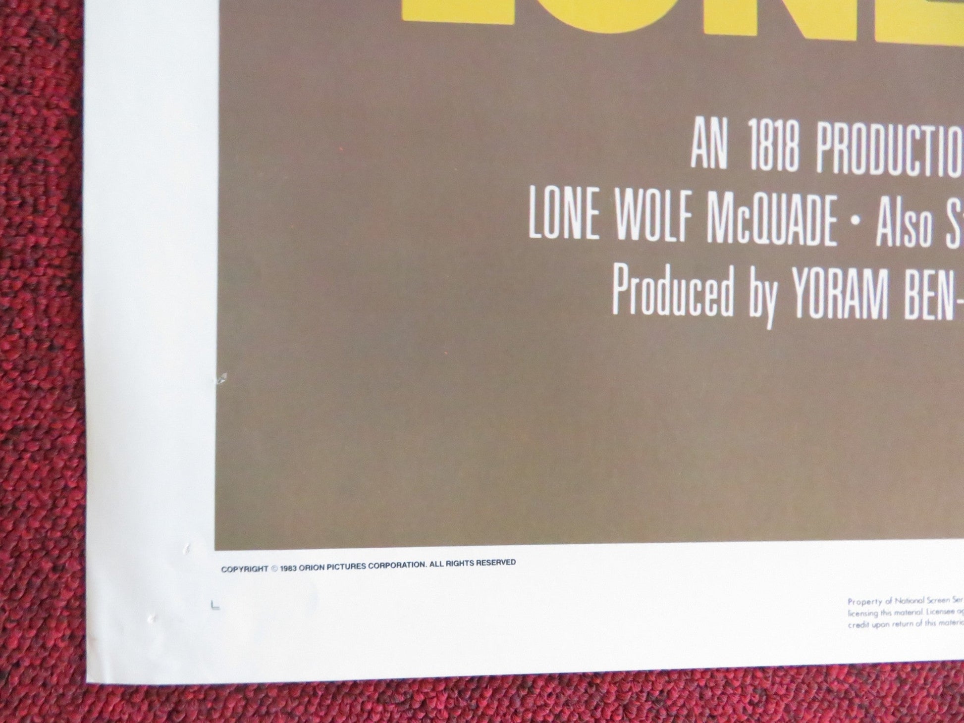 LONE WOLF MCQUADE FOLDED US ONE SHEET POSTER CHUCK NORRIS DAVID CARRADINE 1983 Rendezvous Cinema Movie posters