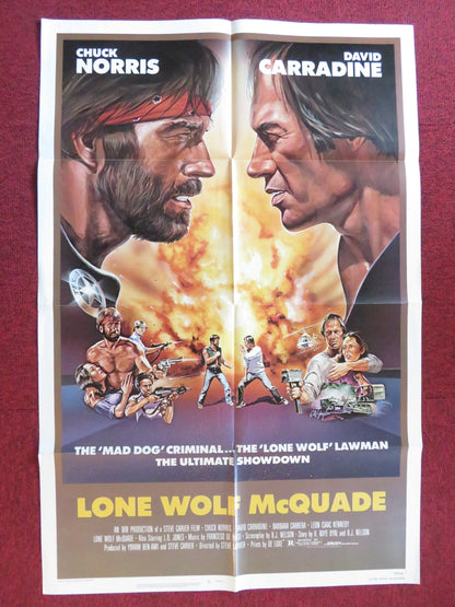 LONE WOLF MCQUADE FOLDED US ONE SHEET POSTER CHUCK NORRIS DAVID CARRADINE 1983 Rendezvous Cinema Movie posters