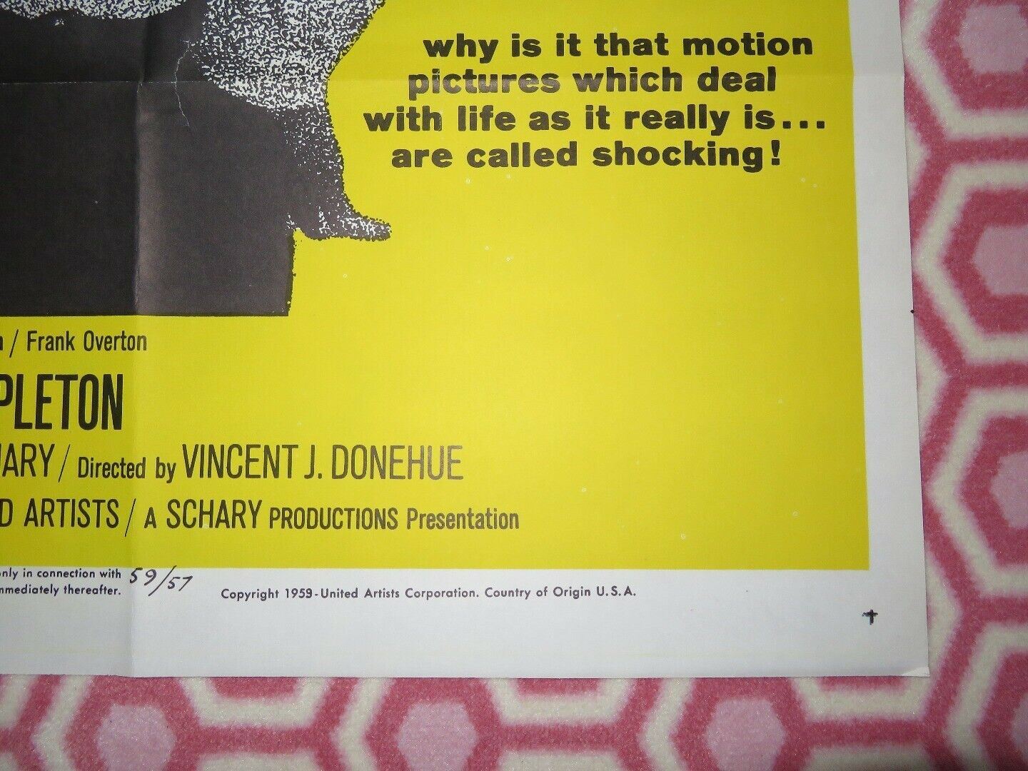 LONELYHEARTS US ONE SHEET POSTER MONTGOMERY CLIFF ROBERT RYAN 1959 Rendezvous Cinema Movie posters