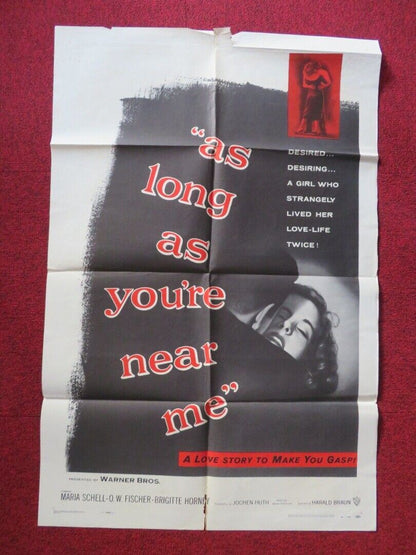 LONG AS YOU'RE NEAR ME FOLDED US ONE SHEET POSTER MARIA SCHELL O.W FISCHER 1953 Movie posters