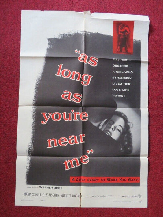 LONG AS YOU'RE NEAR ME FOLDED US ONE SHEET POSTER MARIA SCHELL O.W FISCHER 1953 Movie posters