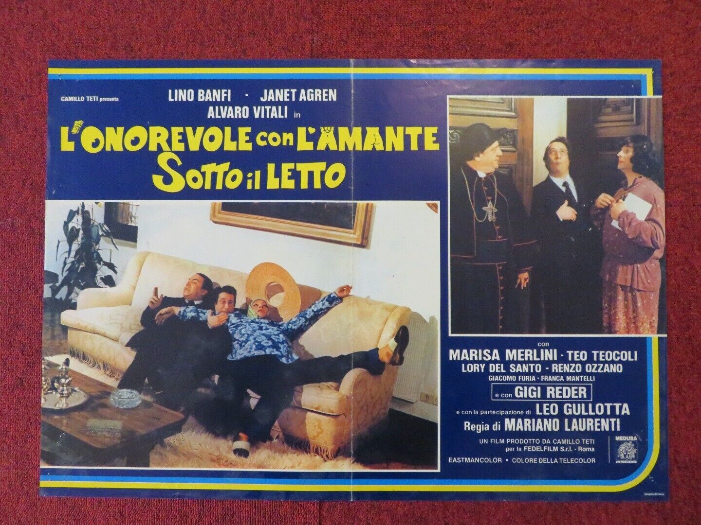 L'ONOREVOLE CON LAMANTE SOTTO IL LETTO ITALIAN FOTOBUSTA POSTER LINO BANFI 1981 Movie posters
