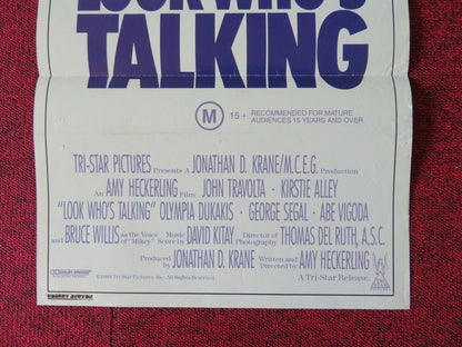 LOOK WHO'S TALKING FOLDED AUSTRALIAN DAYBILL POSTER JOHN TRAVOLTA KIRSTIE ALLEY Movie posters