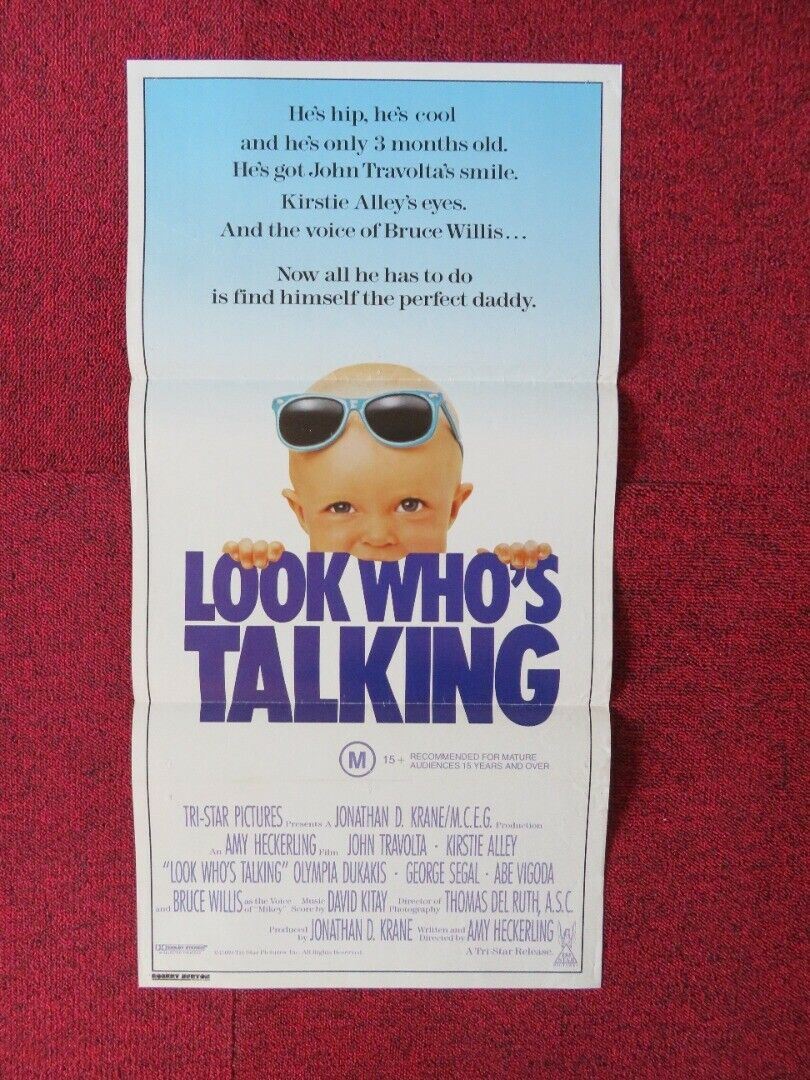 LOOK WHO'S TALKING FOLDED AUSTRALIAN DAYBILL POSTER JOHN TRAVOLTA KIRSTIE ALLEY Movie posters