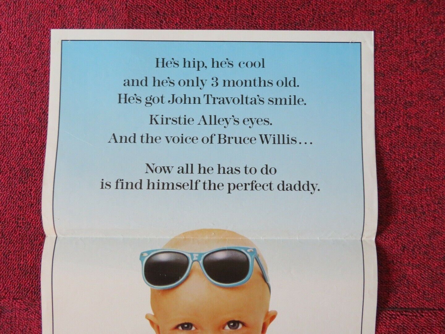 LOOK WHO'S TALKING FOLDED AUSTRALIAN DAYBILL POSTER JOHN TRAVOLTA KIRSTIE ALLEY Movie posters