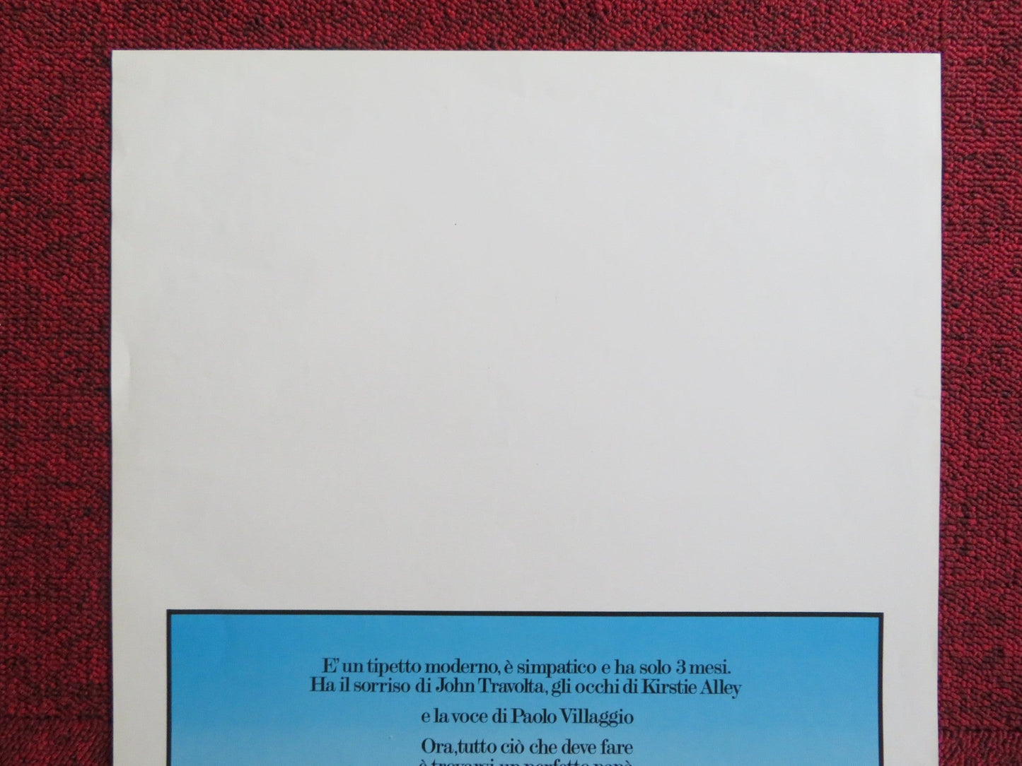 LOOK WHO'S TALKING ITALIAN LOCANDINA POSTER JOHN TRAVOLTA KIRSTY ALLEY 1990 Rendezvous Cinema Movie posters