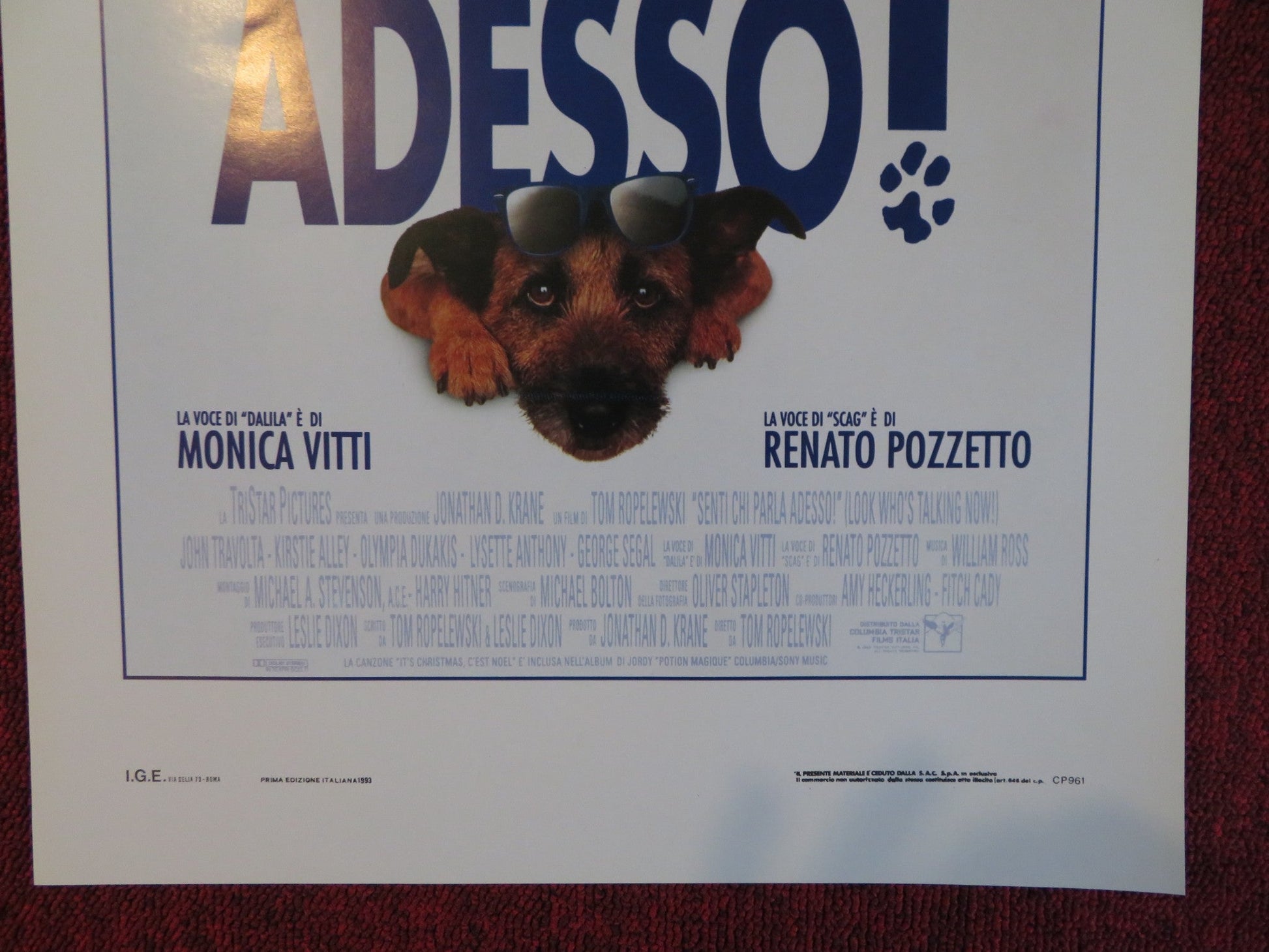 LOOK WHO'S TALKING NOW ITALIAN LOCANDINA POSTER JOHN TRAVOLTA KIRSTIE ALLEY 1993 Rendezvous Cinema Movie posters