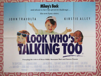 LOOK WHO'S TALKING TOO BRITISH QUAD (30"x40") POSTER JOHN TRAVOLTA KIRSTIE ALLEY Movie posters