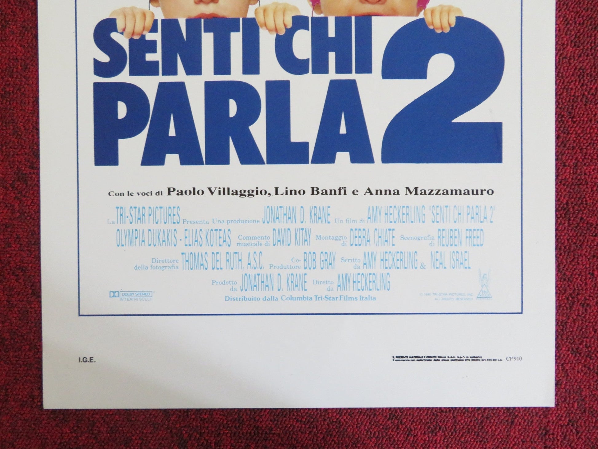 LOOK WHO'S TALKING TOO ITALIAN LOCANDINA POSTER JOHN TRAVOLTA KIRSTY ALLEY 1990 Rendezvous Cinema Movie posters