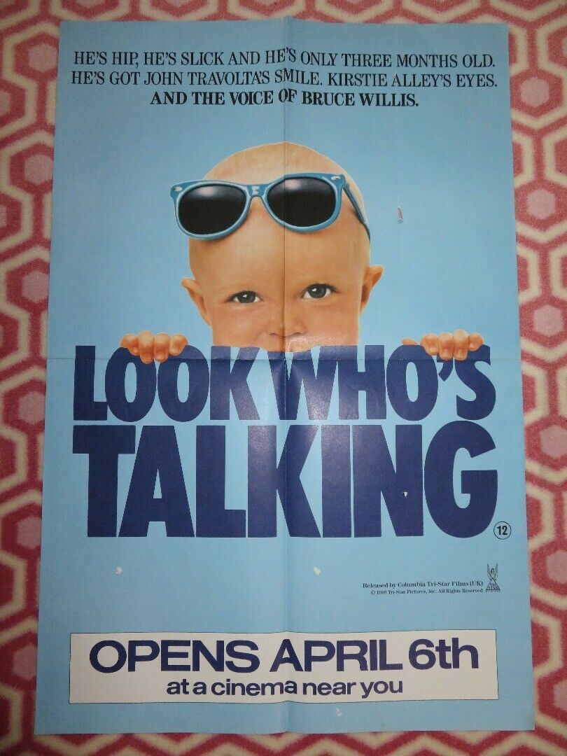 LOOK WHOS TALKING UK DOUBLE CROWN POSTER JOHN TRAVOLTA 1989 Rendezvous Cinema Movie posters