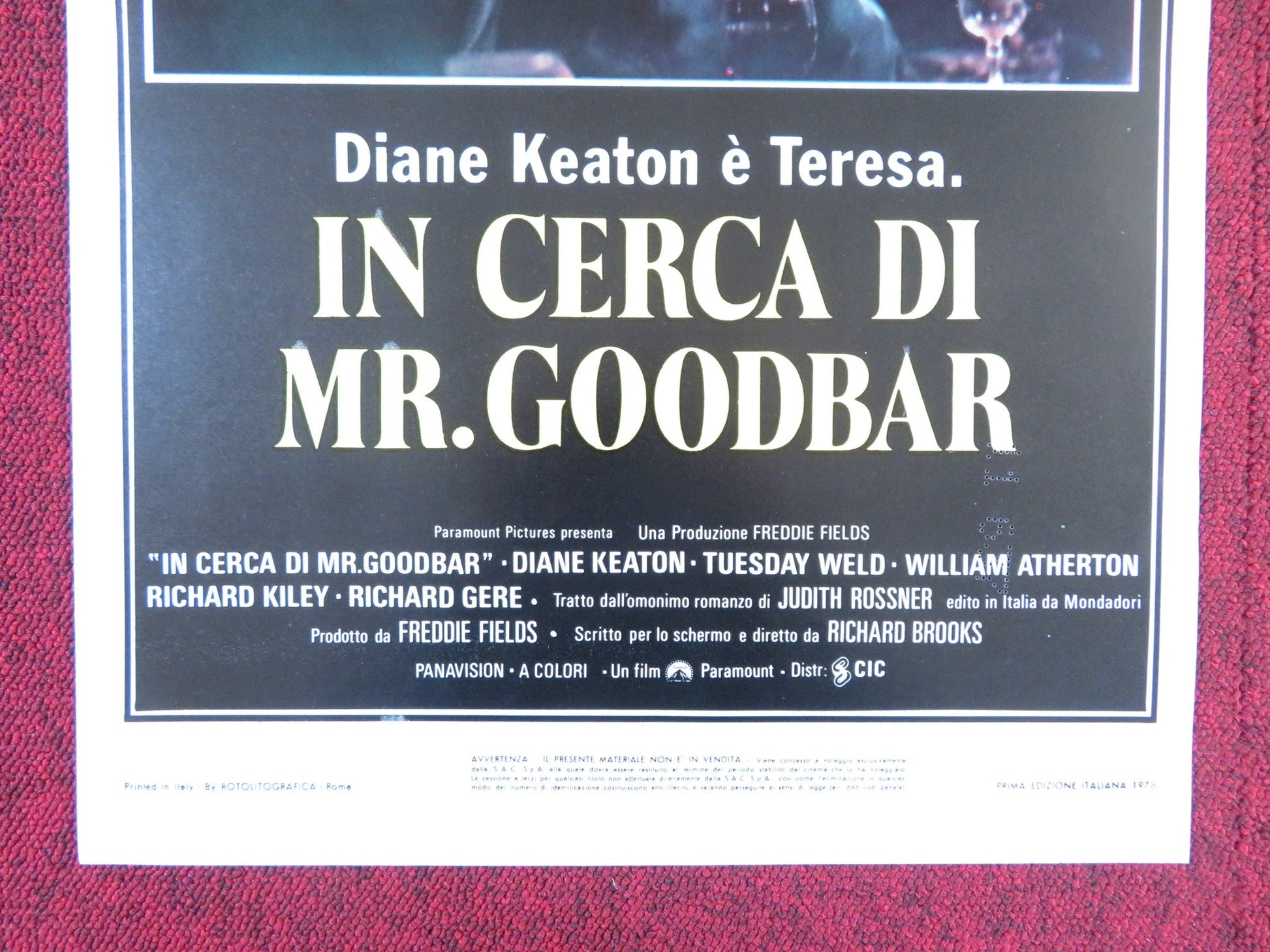 LOOKING FOR MR. GOODBAR ITALIAN LOCANDINA POSTER DIANE KEATON TUESDAY WELD 1978 Rendezvous Cinema Movie posters