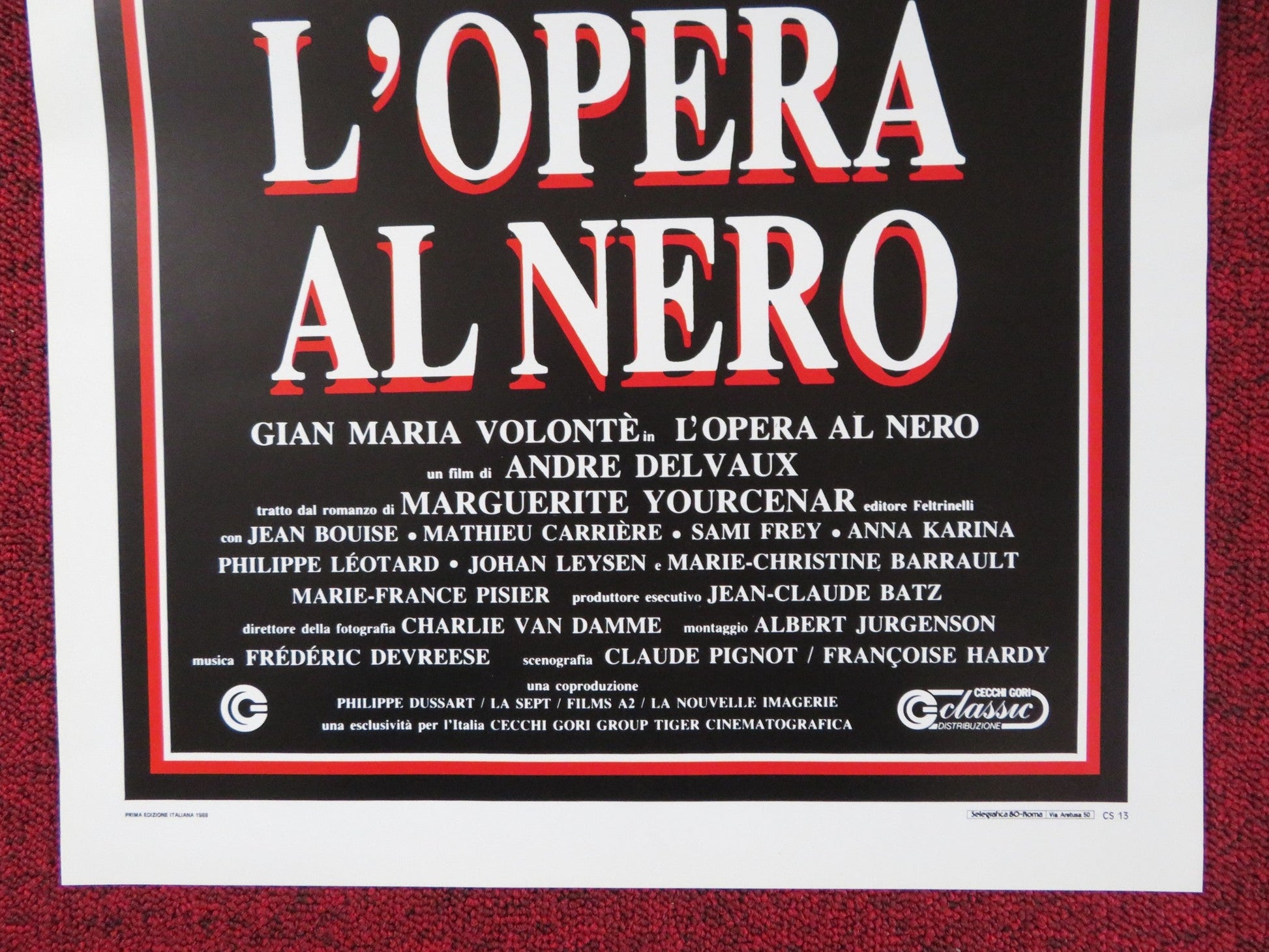 L'OPERA AL NERO ITALIAN LOCANDINA POSTER GIAN MARIA VOLONTE 1988 Rendezvous Cinema Movie posters