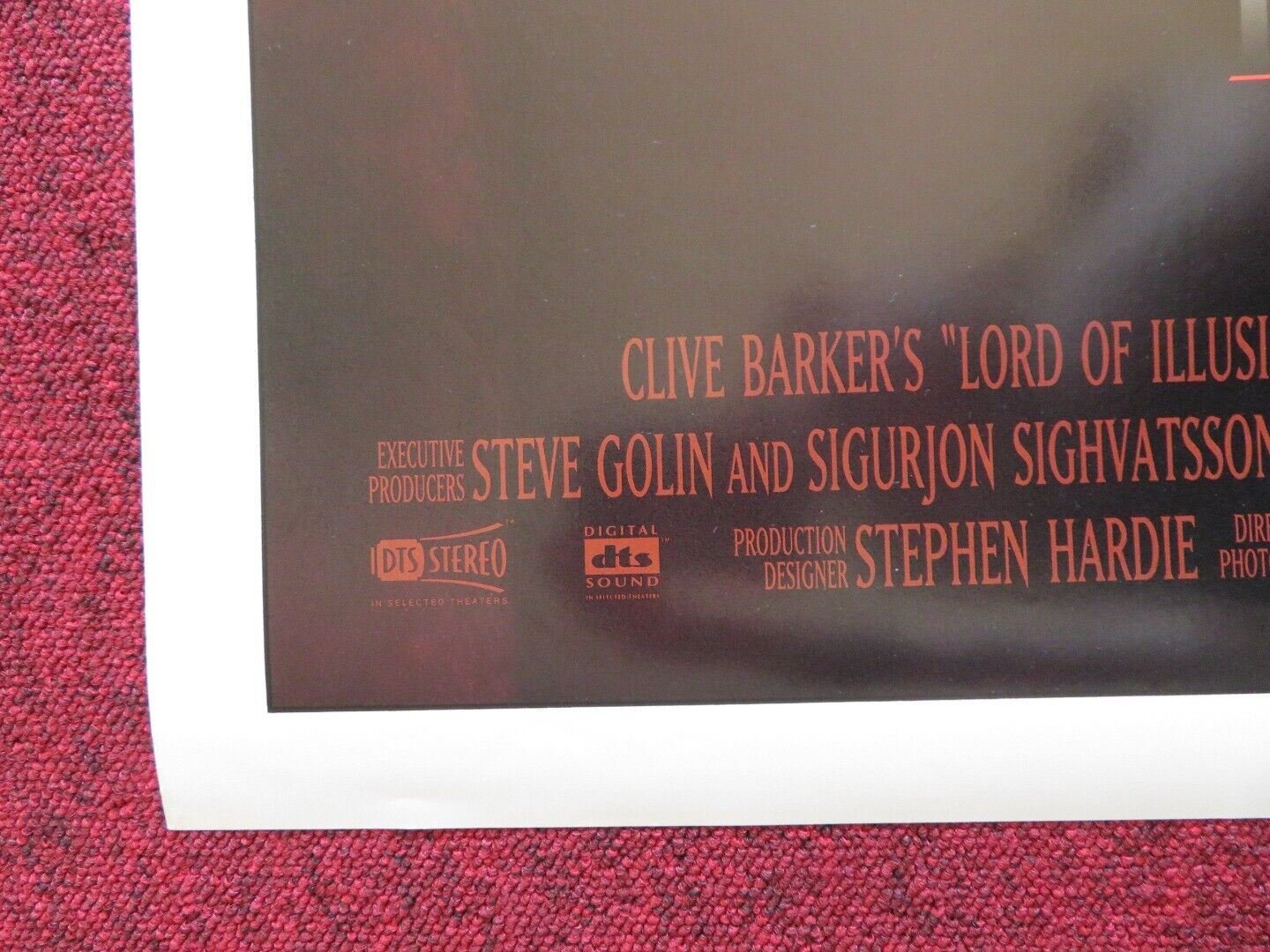 LORD OF ILLUSIONS US ONE SHEET ROLLED POSTER CLIVE BARKER J. TREVOR EDMUND 1995 Movie posters