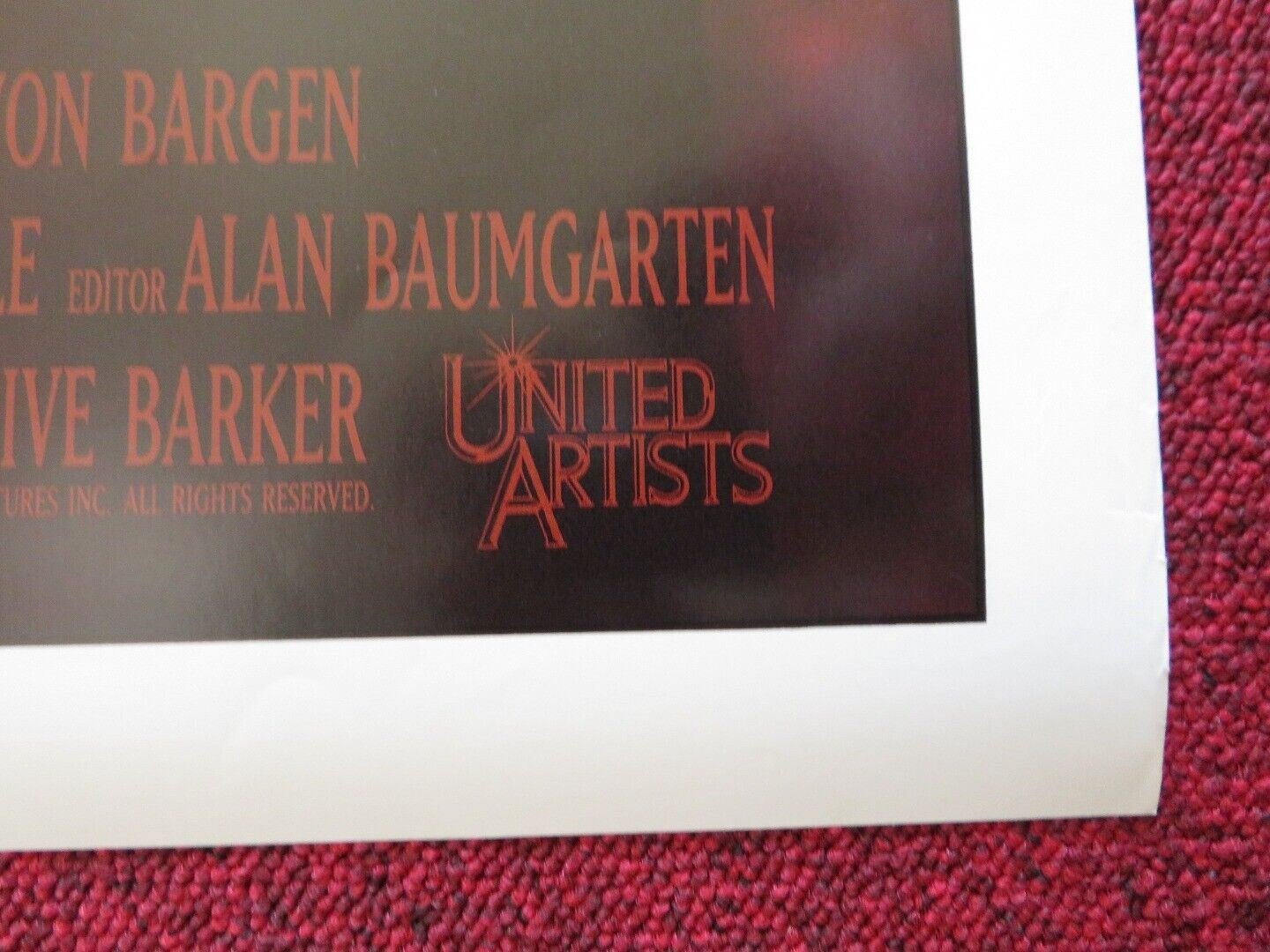 LORD OF ILLUSIONS US ONE SHEET ROLLED POSTER CLIVE BARKER SCOTT BAKULA 1995 Movie posters