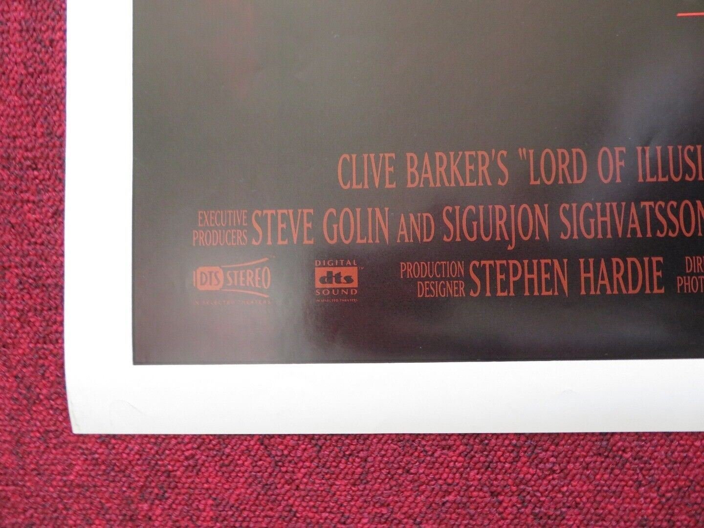 LORD OF ILLUSIONS US ONE SHEET ROLLED POSTER CLIVE BARKER SCOTT BAKULA 1995 Movie posters