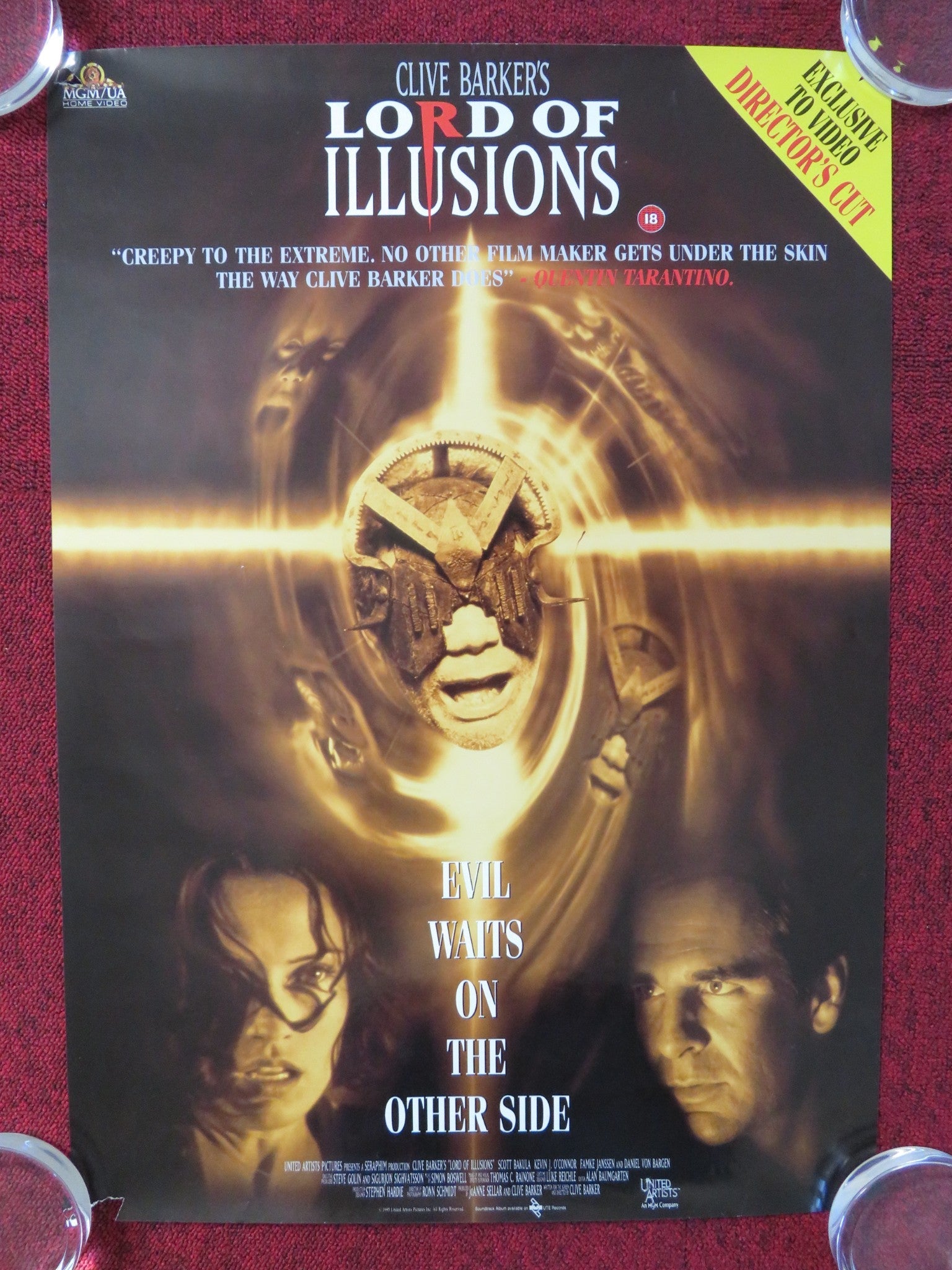 LORD OF ILLUSIONS VHS VIDEO POSTER CLIVE BARKER TREVOR EDMOND 1995 Rendezvous Cinema Movie posters