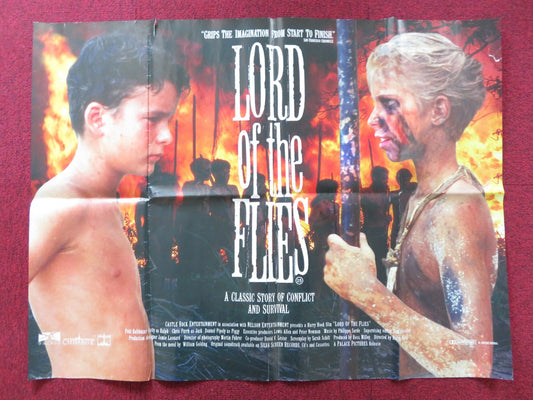 LORD OF THE FLIES UK QUAD POSTER FOLDED CHRIS FURRH BALTHAZAR GETTY 1990 Rendezvous Cinema Movie posters