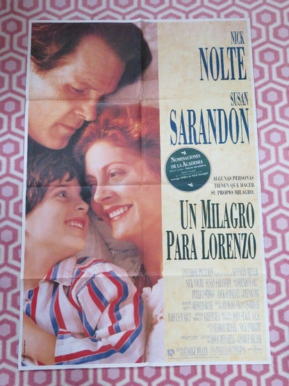 LORENZO'S OIL SPANISH FOLDED US ONE SHEET POSTER NICK NOLTE 1992 Movie posters