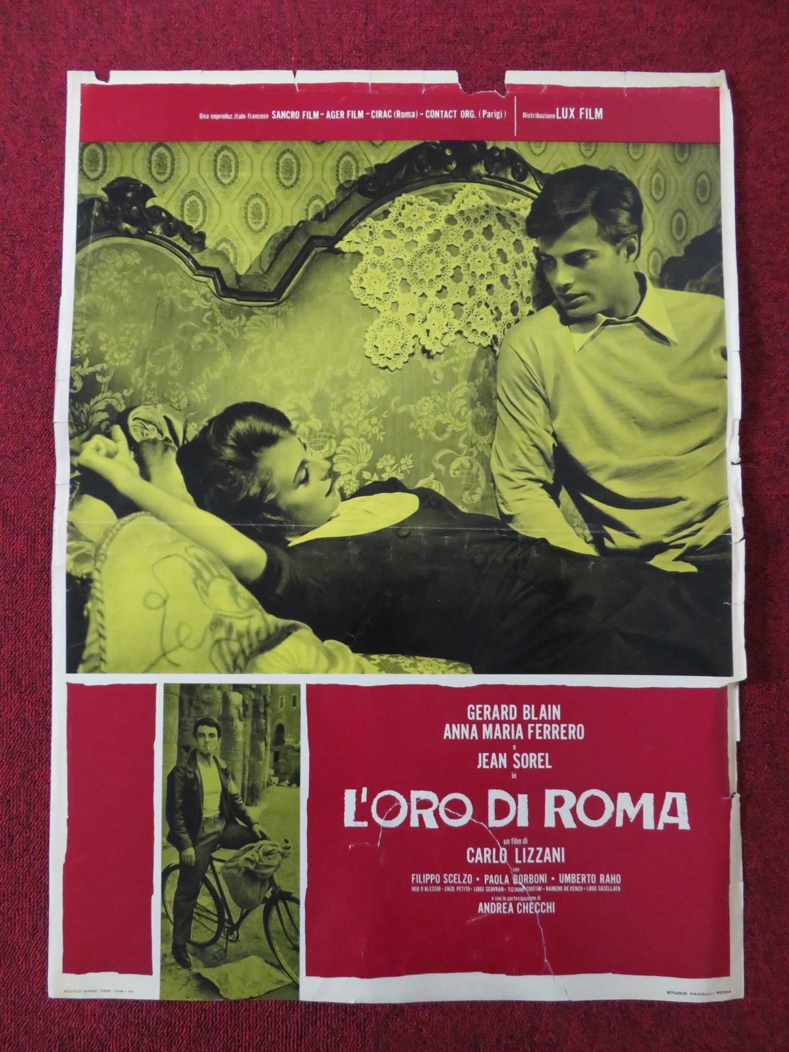L'ORO DI ROMA - A ITALIAN FOTOBUSTA POSTER GERARD BLAIN ANNA MARIA FERRERO 1961 Rendezvous Cinema Movie posters
