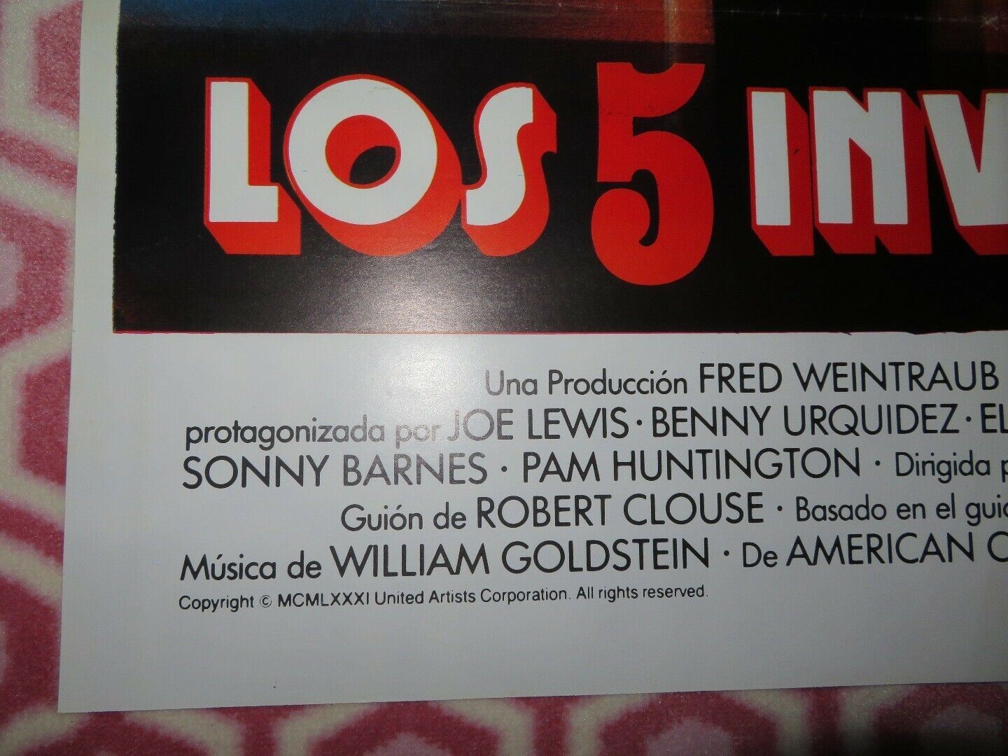 LOS 5 INVENCIBLES / Force: Five SPANISH (39.5"X 27.5") ROLLED POSTER 1981 Movie posters