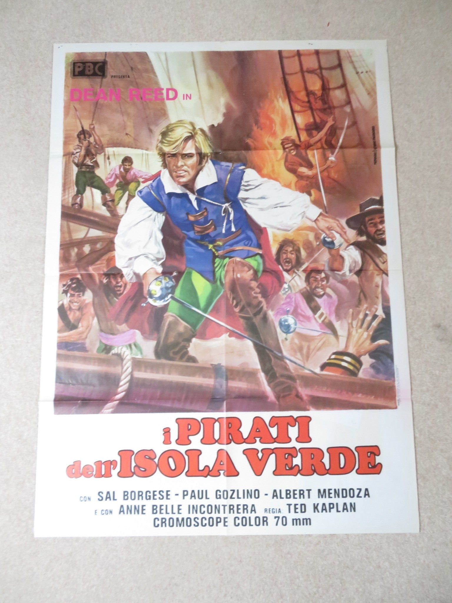 LOS CARSARIOS - A ITALIAN 2 FOGLIO POSTER DEAN REED ALBERTO DE MENDOZA 1971 Rendezvous Cinema Movie posters