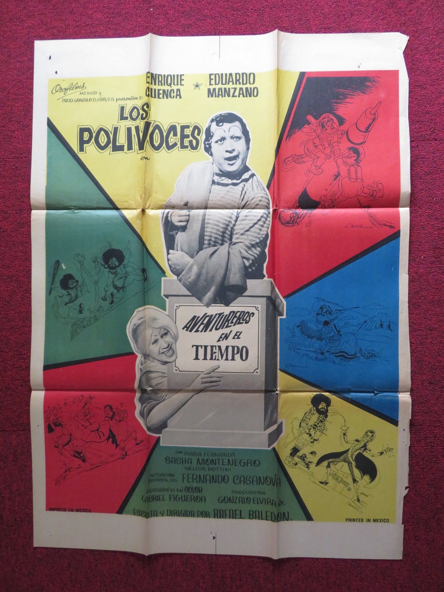 LOS POLIVOCES 88 FOLDED MEXICAN POSTER ENRIQUE CUENCA EDUARDO MANZANO 1988 Rendezvous Cinema Movie posters
