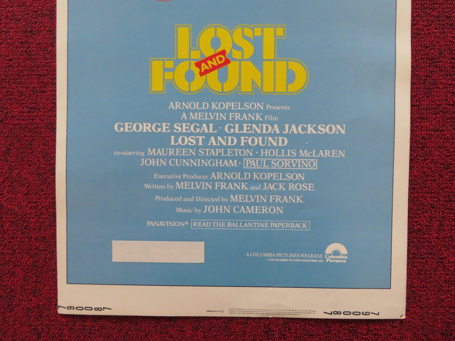 LOST AND FOUND US INSERT (14"x 36") POSTER GEORGE SEGAL GLENDA JACKSON 1979 Rendezvous Cinema Movie posters