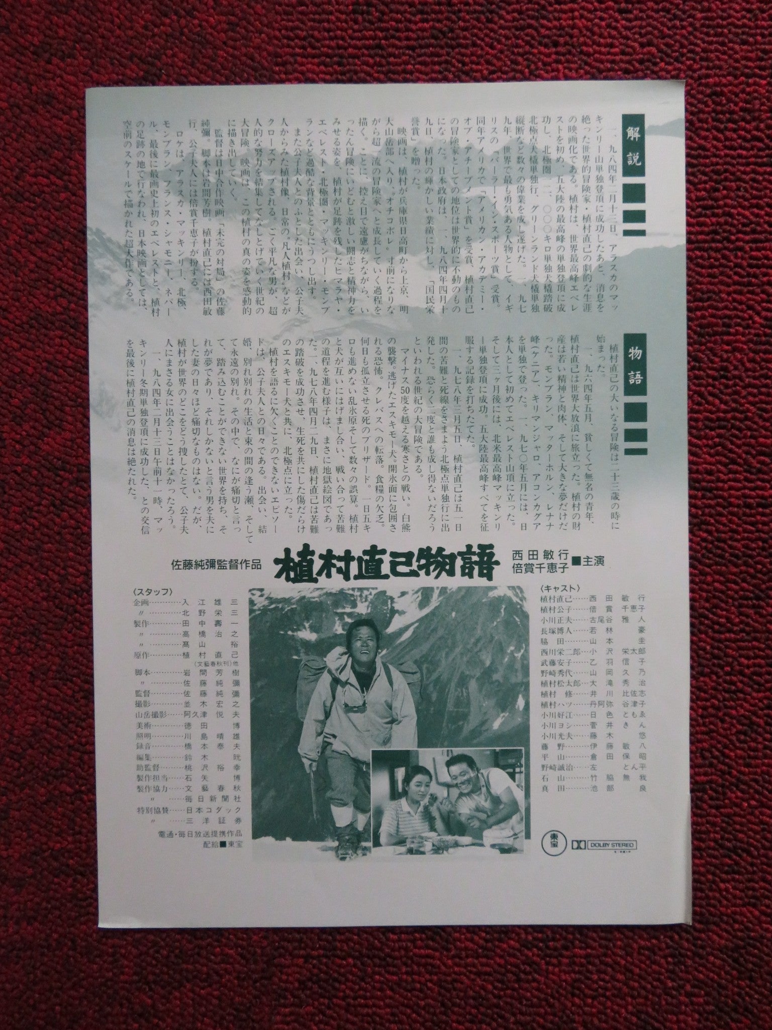 LOST IN THE WILDERNESS JAPANESE CHIRASHI (B5) POSTER JUN'YA SATO 1986 Rendezvous Cinema Movie posters