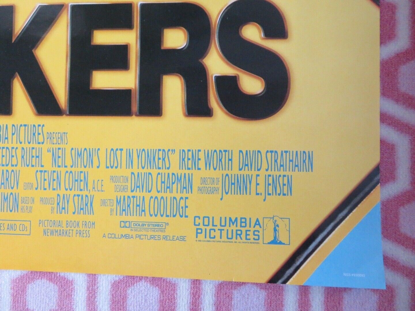 LOST IN YONKERS ONE SHEET ROLLED POSTER RICHARD DREYFUSS MERCEDES RUEHL 1993 Movie posters