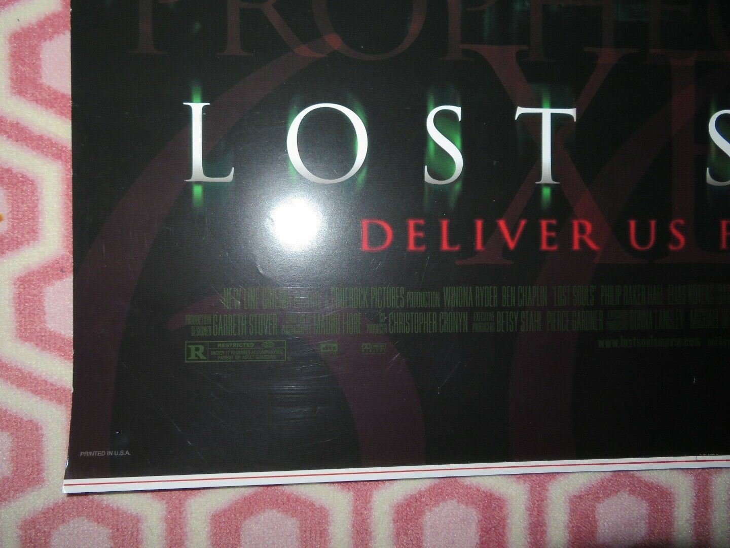 LOST SOULS US ONE SHEET ROLLED POSTER WINONA RYDER BEN CHAPLIN 2000 Movie posters