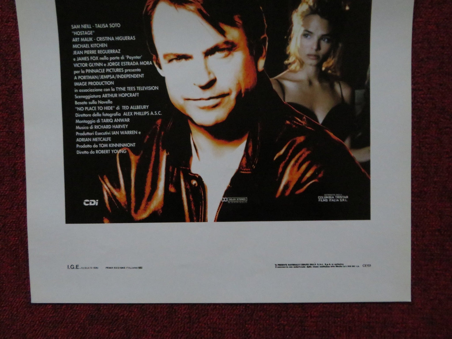 L'OSTAGGIO ITALIAN LOCANDINA POSTER SAM NEILL TALISA SOTO 1992 Rendezvous Cinema Movie posters