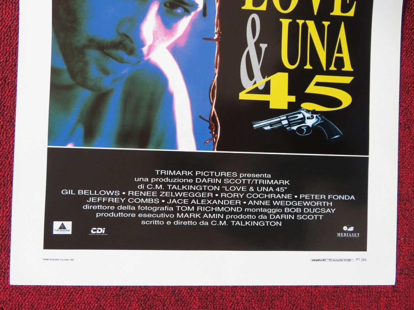 LOVE AND A .45 ITALIAN LOCANDINA (27.5"x13") POSTER RENEE ZELLWEGER 1995 Movie posters