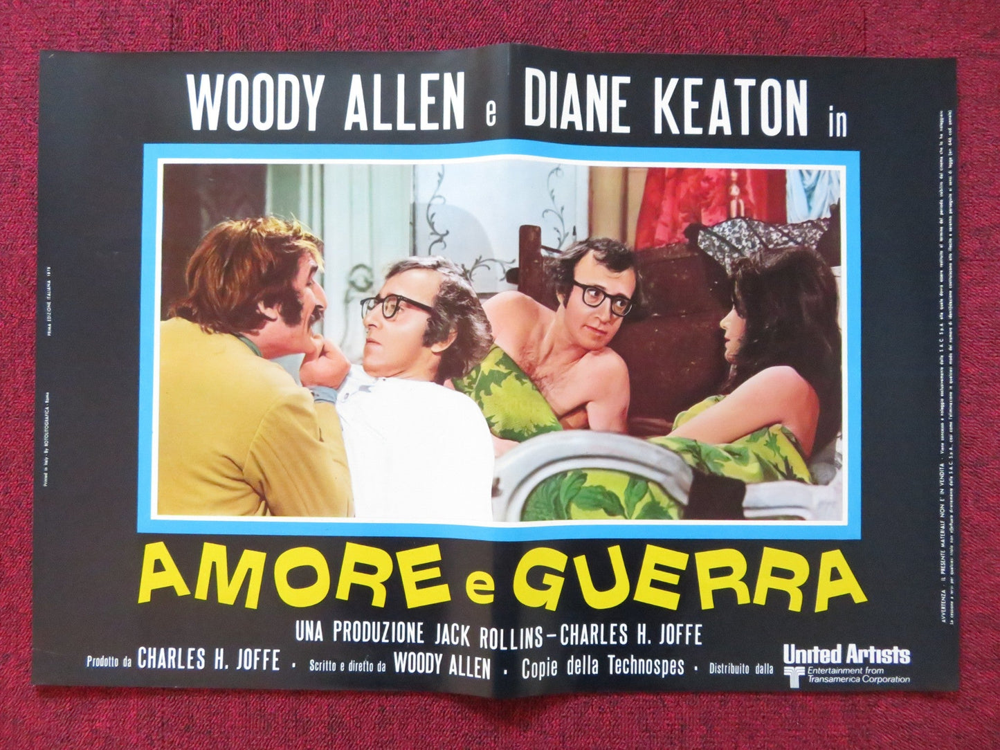 LOVE AND DEATH - E ITALIAN FOTOBUSTA POSTER WOODY ALLEN DIANE KEATON 1975 Rendezvous Cinema Movie posters