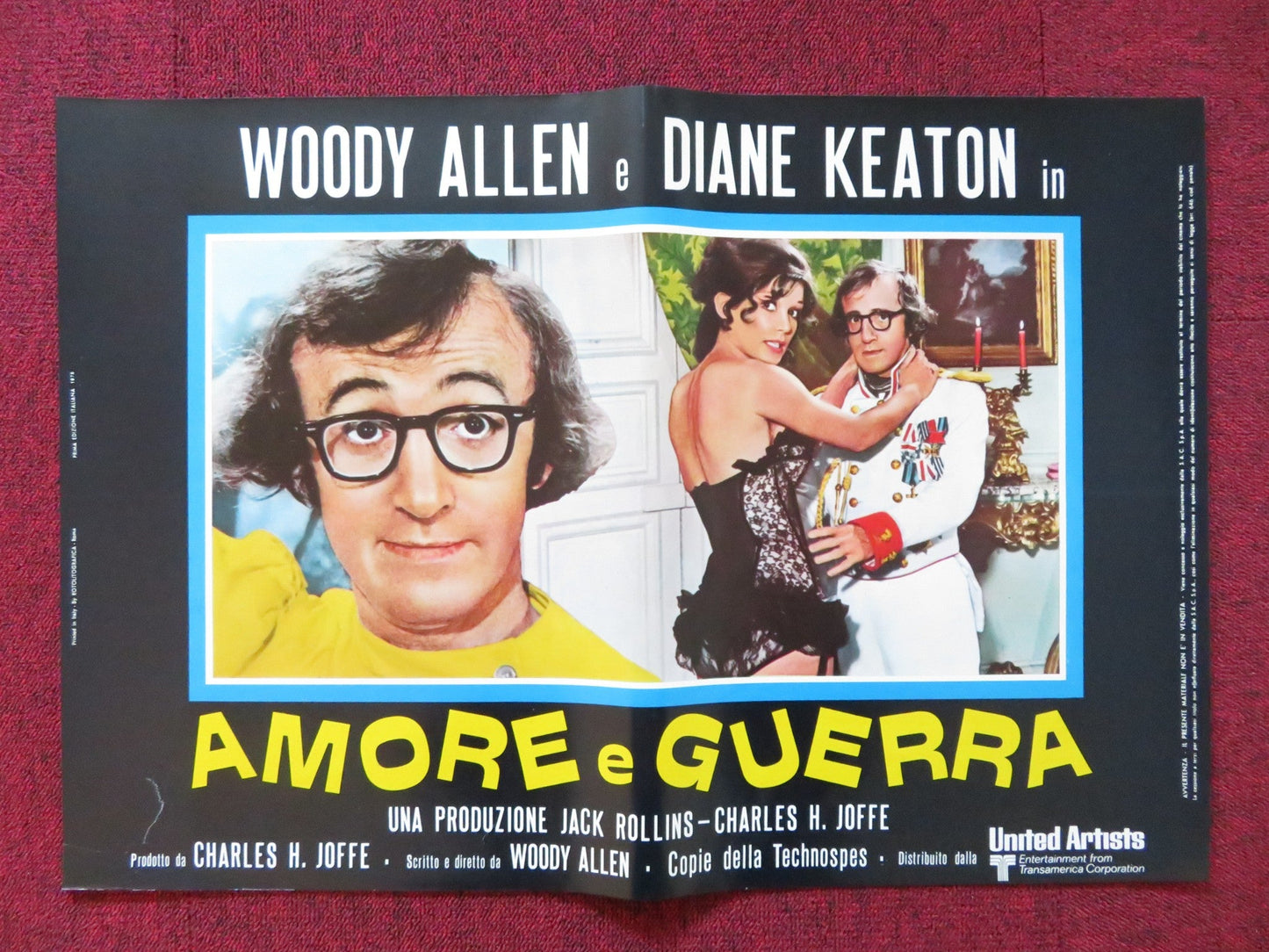 LOVE AND DEATH - F ITALIAN FOTOBUSTA POSTER WOODY ALLEN DIANE KEATON 1975 Rendezvous Cinema Movie posters