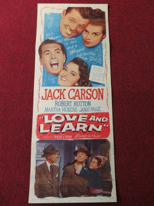 LOVE AND LEARN US INSERT (14"x 36") POSTER JACK CARSON ROBERT HUTTON 1947 Movie posters