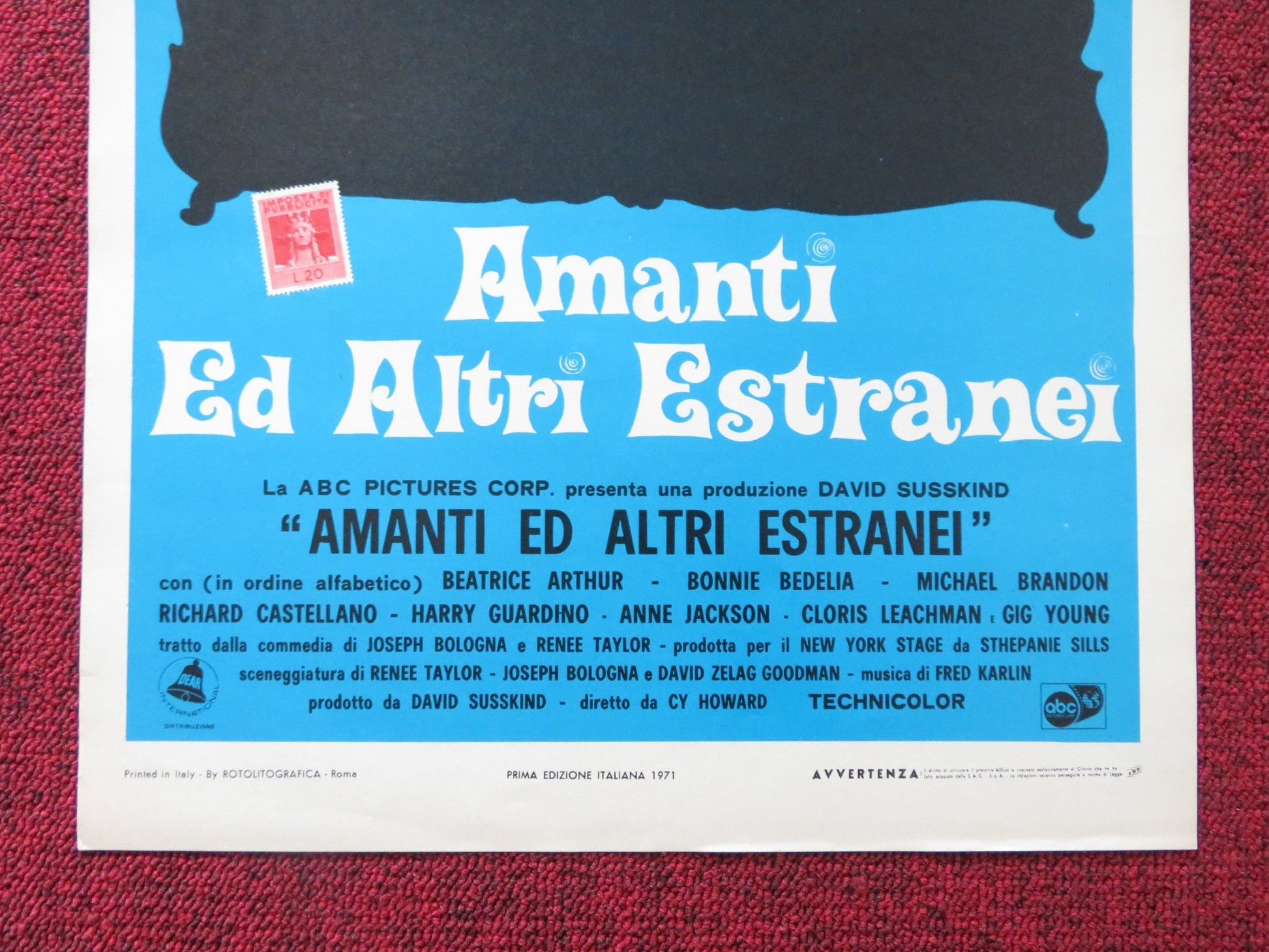 LOVE AND OTHER STRANGERS ITALIAN LOCANDINA POSTER DIANE KEATON B. ARTHUR 1970 Rendezvous Cinema Movie posters