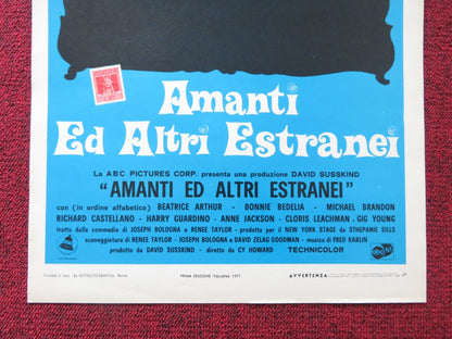 LOVE AND OTHER STRANGERS ITALIAN LOCANDINA POSTER DIANE KEATON B. ARTHUR 1970 Rendezvous Cinema Movie posters
