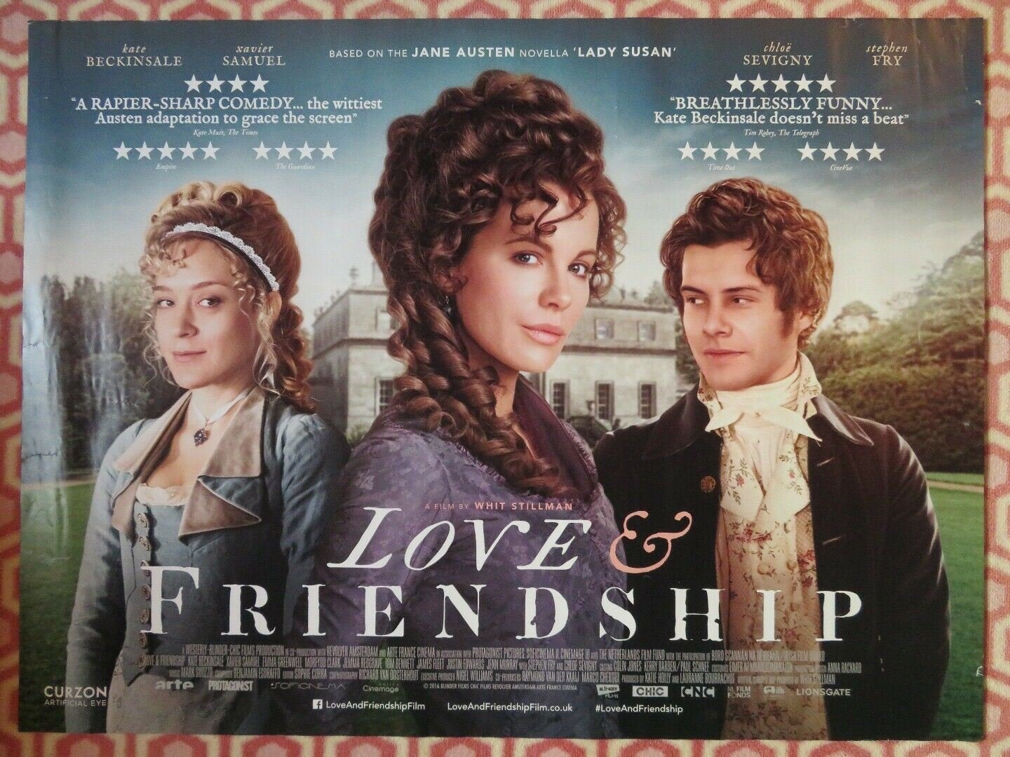 LOVE & FRIENDSHIP QUAD (30"x 40") ROLLED POSTER STEPHEN FRY KATE BECKINGSALE '16 Movie posters