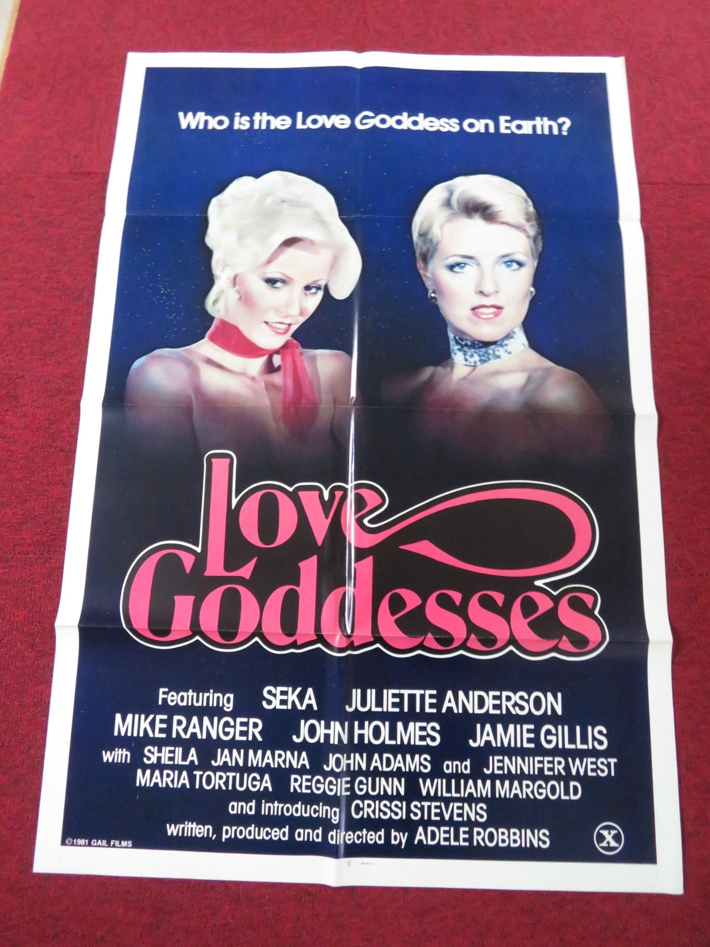 LOVE GODDESSES FOLDED US ONE SHEET POSTER SEKA JULIETTE ANDERSON 1981 Rendezvous Cinema Movie posters