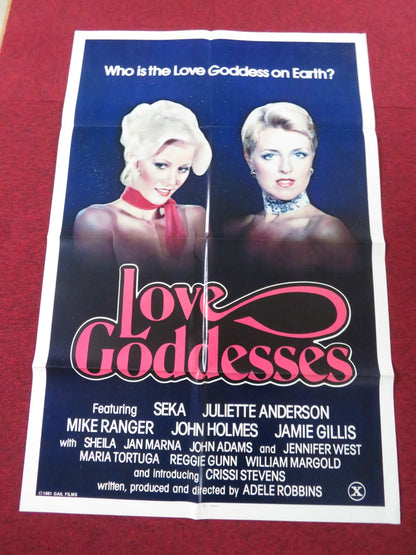LOVE GODDESSES FOLDED US ONE SHEET POSTER SEKA JULIETTE ANDERSON 1981 Rendezvous Cinema Movie posters