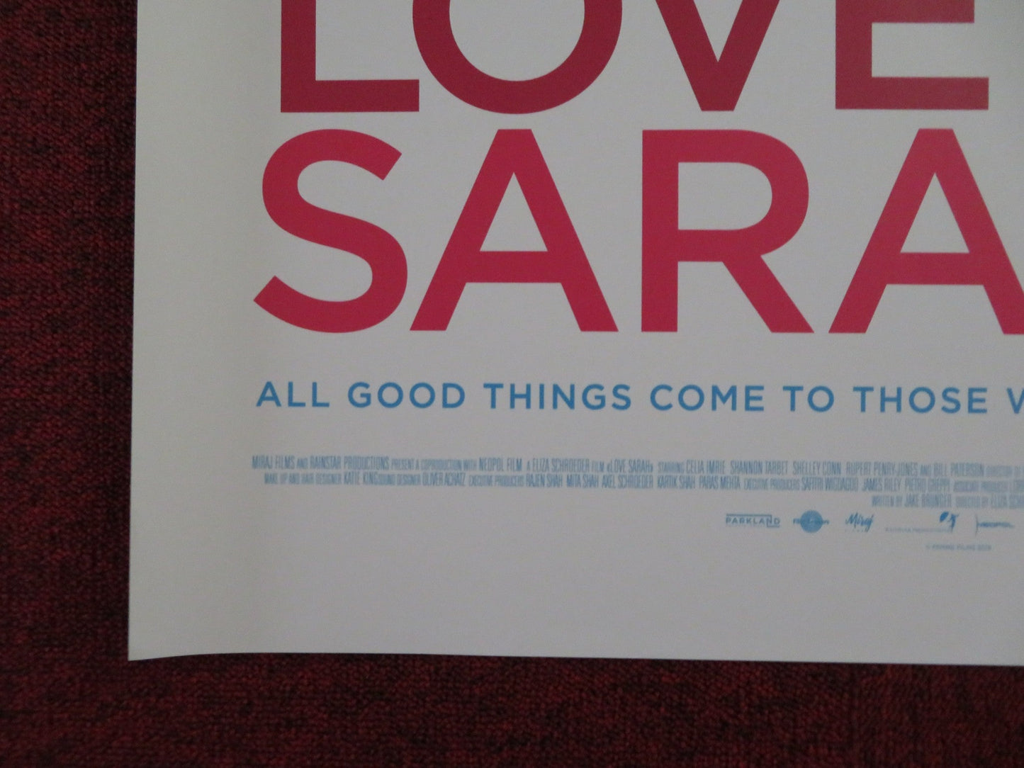 LOVE SARAH UK QUAD (30"x 40") ROLLED POSTER CELIA IMRIE SHANNON TARBET 2020 Rendezvous Cinema Movie posters