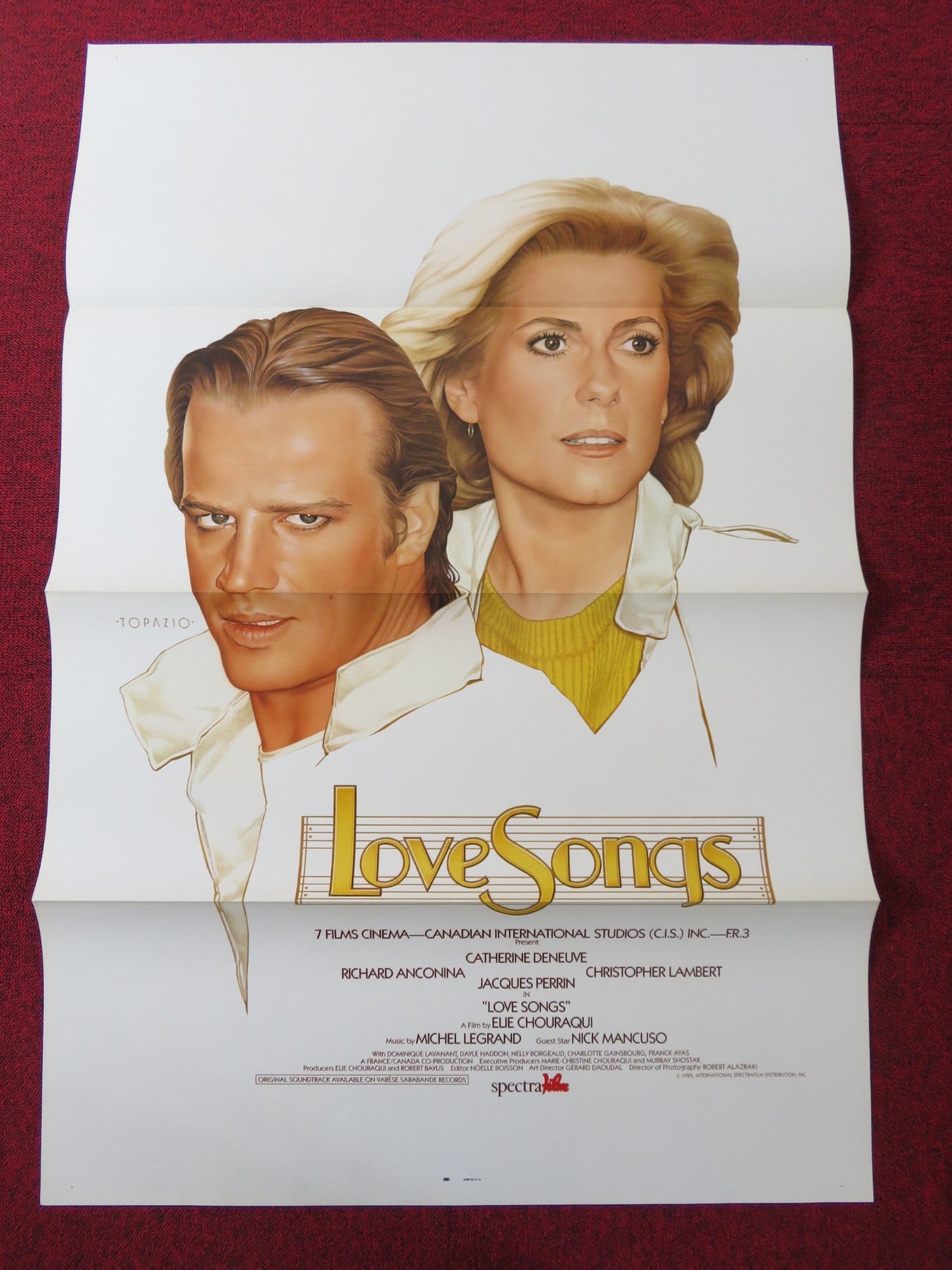 LOVE SONGS US TRI FOLDED ONE SHEET ROLLED POSTER CATHERINE DENEUVE 1984 Rendezvous Cinema Movie posters