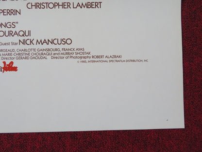 LOVE SONGS US TRI FOLDED ONE SHEET ROLLED POSTER CATHERINE DENEUVE 1984 Rendezvous Cinema Movie posters