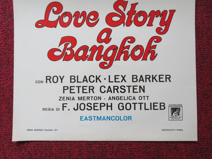 LOVE STORY A BANGKOK ITALIAN LOCANDINA POSTER ROY BLACK / LEX BARKER 1970 Rendezvous Cinema Movie posters